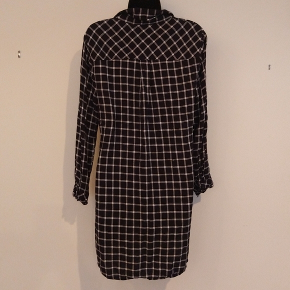 F&F plaid button down ruffle shirt dress - Picture 5 of 12